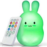 Luz de Noche Infantil- Zorara Luz Nocturna Bebé Recargabl- Lampara Nocturna Silicona Multicolor Remoto ara los Niños…
